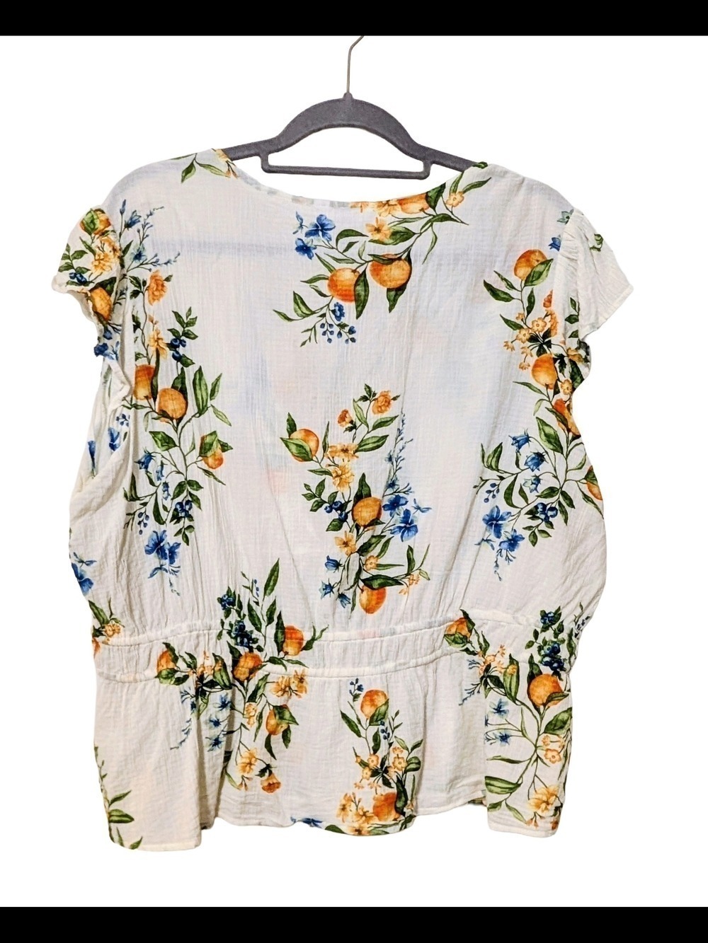 Cream Floral Blouse by Time and Tru - Picture 3 of 7